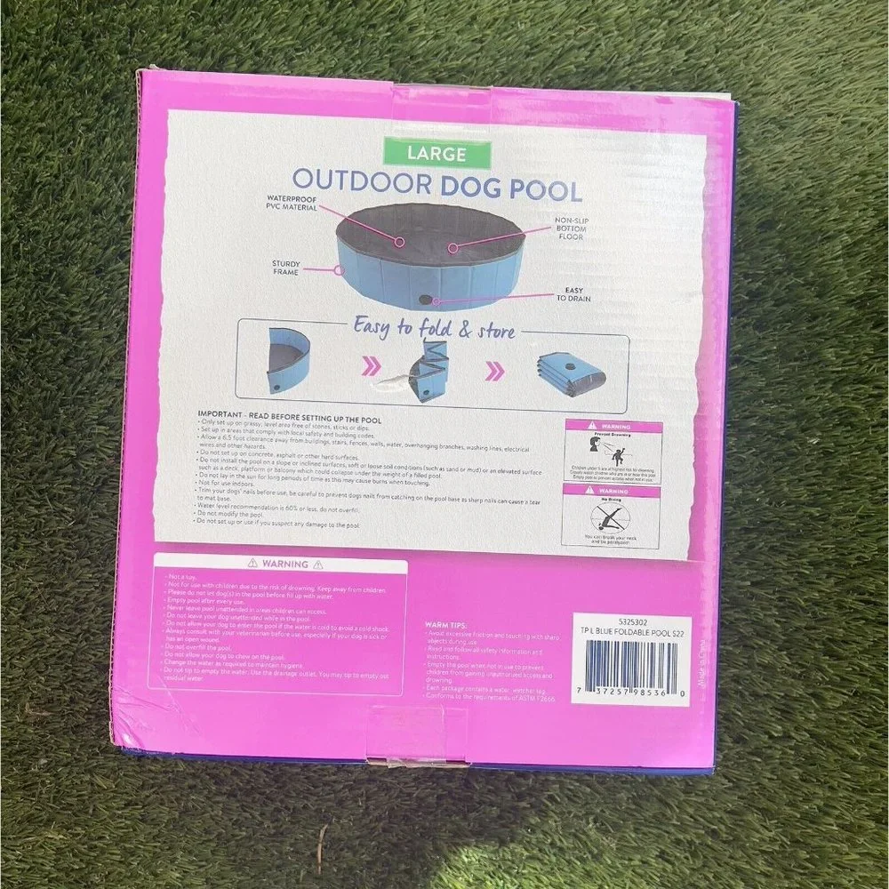 Large Blue Outdoor Dog Poo No Inflating Needed, Is A Great Alternative toBathing